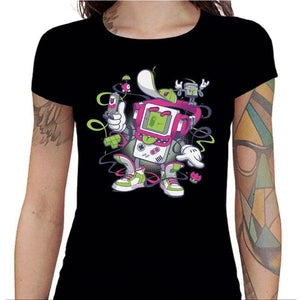 T-shirt Geekette - Game Boy Old School - Couleur Noir - Taille S