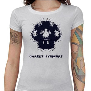 T-shirt Geekette - Gamer's syndrom - Couleur Blanc - Taille S