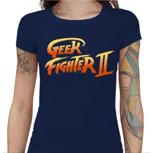 T-shirt Geekette - Geek Fighter II - Couleur Bleu Nuit - Taille S