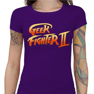 T-shirt Geekette - Geek Fighter II - Couleur Violet - Taille S