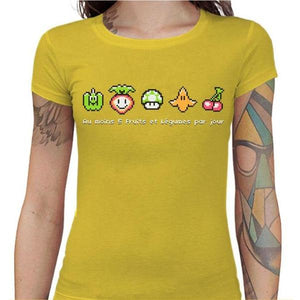 T-shirt Geekette - Geek Food - Couleur Jaune - Taille S