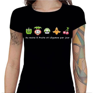 T-shirt Geekette - Geek Food - Couleur Noir - Taille S
