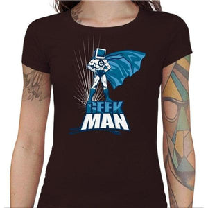 T-shirt Geekette - Geek Man - Couleur Chocolat - Taille S