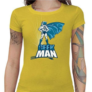 T-shirt Geekette - Geek Man - Couleur Jaune - Taille S