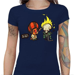 T-shirt Geekette - Ghost Rider - Couleur Bleu Nuit - Taille S