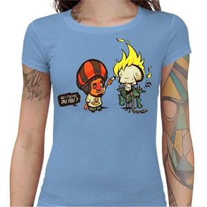 T-shirt Geekette - Ghost Rider - Couleur Ciel - Taille S