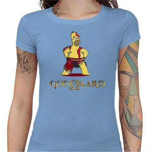 T-shirt Geekette - God Of Lard - Couleur Ciel - Taille S