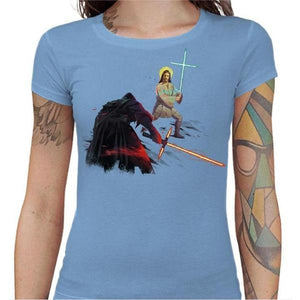 T-shirt Geekette - Holy Wars - Couleur Ciel - Taille S