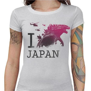 T-shirt Geekette - I Godzilla Japan - Couleur Blanc - Taille S