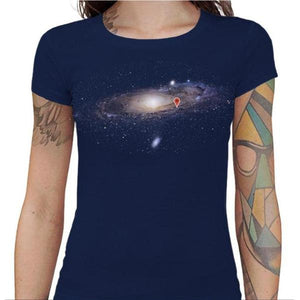 T-shirt Geekette - I am here - Couleur Bleu Nuit - Taille S