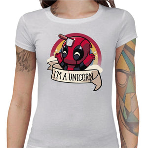 T-shirt Geekette - I am unicorn - Couleur Blanc - Taille S