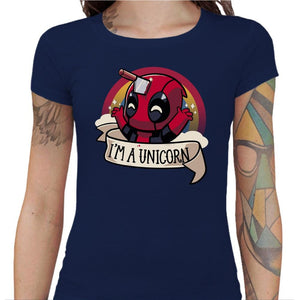T-shirt Geekette - I am unicorn - Couleur Bleu Nuit - Taille S