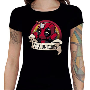 T-shirt Geekette - I am unicorn - Couleur Noir - Taille S