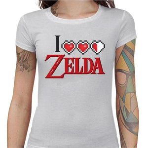T-shirt Geekette - I love Zelda - Couleur Blanc - Taille S