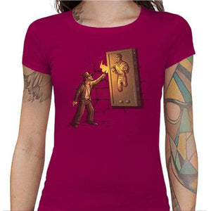 T-shirt Geekette - Indiana Carbonite - Couleur Fuchsia - Taille S