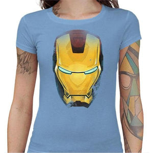 T-shirt Geekette - Iron Man - Couleur Ciel - Taille S