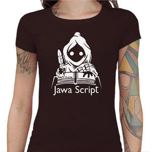 T-shirt Geekette - Jawa Script - Couleur Chocolat - Taille S