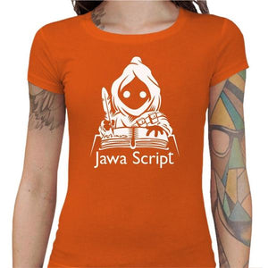 T-shirt Geekette - Jawa Script - Couleur Orange - Taille S