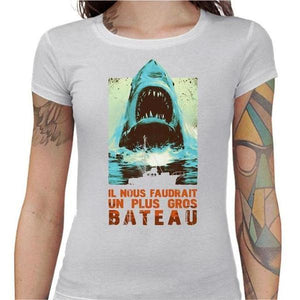 T-shirt Geekette - Jaws - Couleur Blanc - Taille S