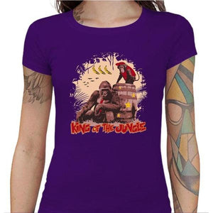 T-shirt Geekette - King of the jungle - Couleur Violet - Taille S