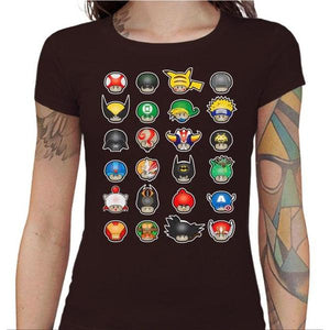 T-shirt Geekette - Know your Mushroom - Couleur Chocolat - Taille S