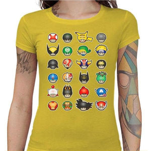 T-shirt Geekette - Know your Mushroom - Couleur Jaune - Taille S