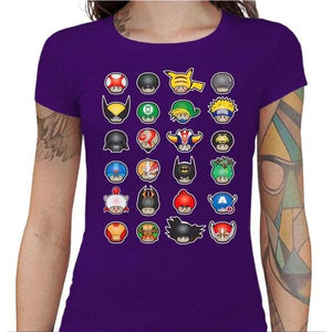 T-shirt Geekette - Know your Mushroom - Couleur Violet - Taille S