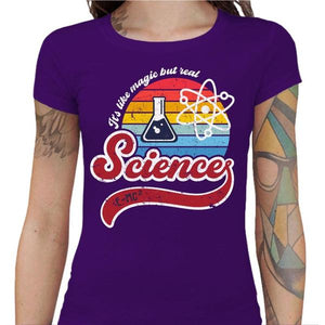T-shirt Geekette - Like magic but real - Couleur Violet - Taille S