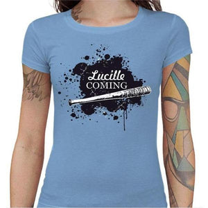 T-shirt Geekette - Lucille is Coming - Couleur Ciel - Taille S