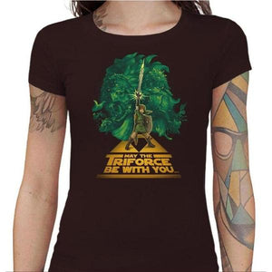 T-shirt Geekette - May the triforce be with you - Couleur Chocolat - Taille S
