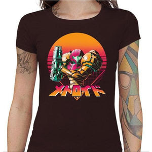 T-shirt Geekette - Metroid - Retro Hunter - Couleur Chocolat - Taille S