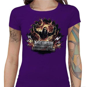T-shirt Geekette - Meurs pourriture communiste - Couleur Violet - Taille S