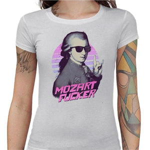 T-shirt Geekette - Mozart Fucker - Couleur Blanc - Taille S