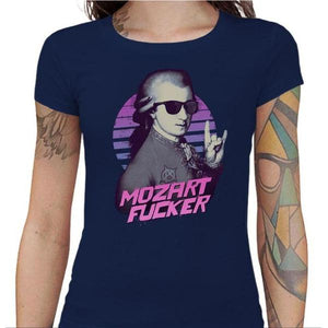 T-shirt Geekette - Mozart Fucker - Couleur Bleu Nuit - Taille S