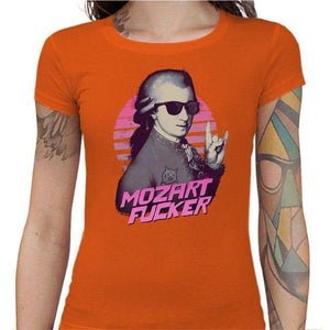 T-shirt Geekette - Mozart Fucker - Couleur Orange - Taille S