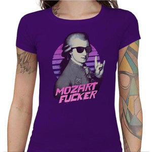 T-shirt Geekette - Mozart Fucker - Couleur Violet - Taille S