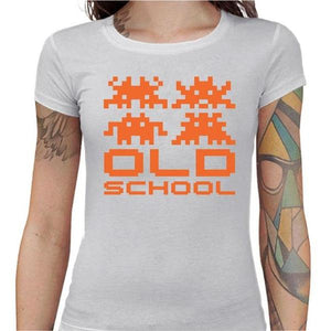 T-shirt Geekette - Old School - Couleur Blanc - Taille S
