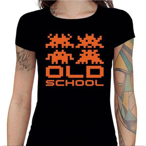 T-shirt Geekette - Old School - Couleur Noir - Taille S