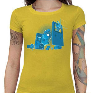 T-shirt Geekette - Old School Gamer - Couleur Jaune - Taille S