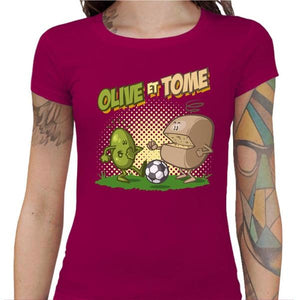 T-shirt Geekette - Olive et Tome - Couleur Fuchsia - Taille S