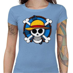 T-shirt Geekette - One Piece Skull - Couleur Ciel - Taille S