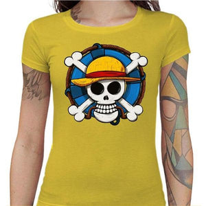 T-shirt Geekette - One Piece Skull - Couleur Jaune - Taille S