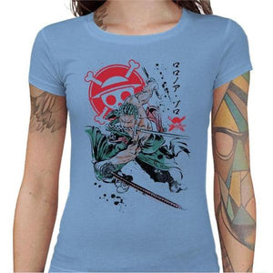 T-shirt Geekette - Pirate Hunter - Couleur Ciel - Taille S