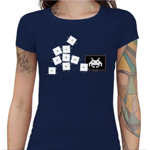 T-shirt Geekette - Pixel Training - Couleur Bleu Nuit - Taille S
