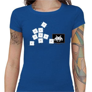 T-shirt Geekette - Pixel Training - Couleur Bleu Royal - Taille S
