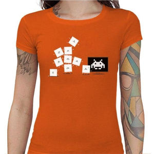T-shirt Geekette - Pixel Training - Couleur Orange - Taille S
