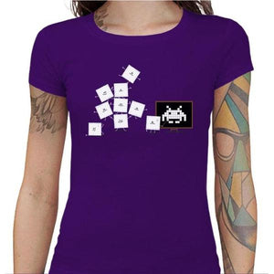 T-shirt Geekette - Pixel Training - Couleur Violet - Taille S