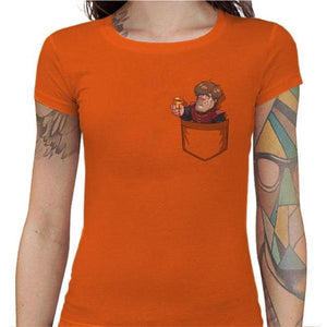T-shirt Geekette - Poche-tron - Couleur Orange - Taille S