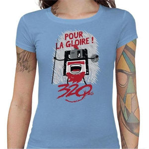 T-shirt Geekette - Pour la gloire ! - Couleur Ciel - Taille S