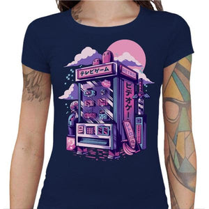 T-shirt Geekette - Retro vending machine - Couleur Bleu Nuit - Taille S